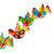 Aluminum decorative garland, 'Festive Doves' - Handcrafted Hand Painted Garland of Floral Mexican Birds