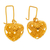 Gold plated drop earrings, 'Oaxacan Hearts' - Gold Plated Heart Drop Earrings from Oaxaca (image 2a) thumbail