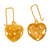 Gold plated drop earrings, 'Oaxacan Hearts' - Gold Plated Heart Drop Earrings from Oaxaca (image 2c) thumbail