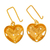 Gold plated drop earrings, 'Oaxacan Hearts' - Gold Plated Heart Drop Earrings from Oaxaca