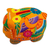 Ceramic decorative accent, 'Fiesta Piggy' - Colorful Hand Painted Pig Decorative Accent