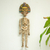 Ceramic wall sculpture, 'Owl Leader' - Handcrafted Ceramic Hanging Sculpture Owl Noble Skeleton thumbail