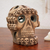 Ceramic sculpture, 'Skull Celebration' (9.5 in) - Handcrafted Earth Tone Ceramic Skull Sculpture from Mexico thumbail