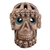 Ceramic sculpture, 'Skull Celebration' (9.5 in) - Handcrafted Earth Tone Ceramic Skull Sculpture from Mexico (image 2b) thumbail