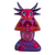 Wood alebrije figurine, 'Lotus Axolotl' - colourful Axolotl Alebrije Figurine from Mexico