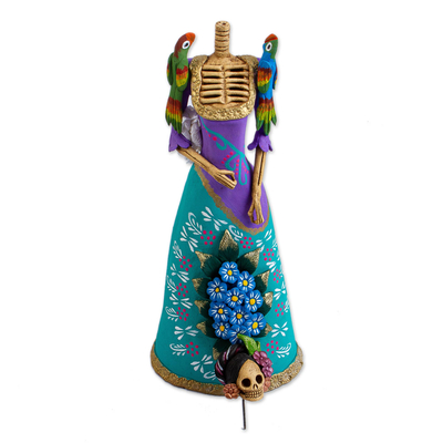 Ceramic sculpture, 'La Catrina Graciela' - Artisan Crafted Catrina Figurine from Mexico