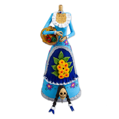 Keramikskulptur „La Catrina Consuelo“ – handgefertigte Tag der Toten Catrina-Figur aus Mexiko