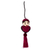 Wool decor accent, 'Frida's Burgundy Heart' - Embroidered Frida Kahlo Wool Ornament from Mexico (image 2a) thumbail
