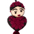 Wool decor accent, 'Frida's Burgundy Heart' - Embroidered Frida Kahlo Wool Ornament from Mexico (image 2b) thumbail