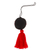 Wool decor accent, 'Frida's Crimson Heart' - Frida Kahlo Embroidered Wool Ornament from Mexico (image 2b) thumbail