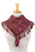 Bufanda de algodón, 'Maya Rosewood' - Telar de correa trasera tejida a mano bufanda de algodón marrón y morera