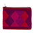 Cotton coin purse, 'Berry Diamonds' - Handwoven Red and Purple Cotton Coin Purse from Mexico