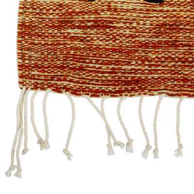 Zapotec wool rug, 'Subtle Russet Red' (2.5x6) - Handwoven Zapotec Wool Rug in Russet Red (2.5x6)