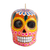 Candle, 'Colorful Orange Skull' - Hand Painted Mexican Day of the Dead Skull Candle