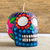 Candle, 'Colorful Purple Skull' - Hand Painted Mexican Day of the Dead Purple Skull Candle thumbail