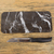Marble cheese board, 'Elegant Veins' - Black and White Marble Cheese Board from Mexico