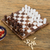 Onyx mini chess set, 'Chocolate and Milk' - Brown and White Onyx Mini Chess Set Handcrafted in Mexico (image 2) thumbail