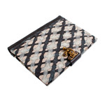 Amate paper journal, 'Black and White' - Suede-Bound Amate Paper Journal from Mexico