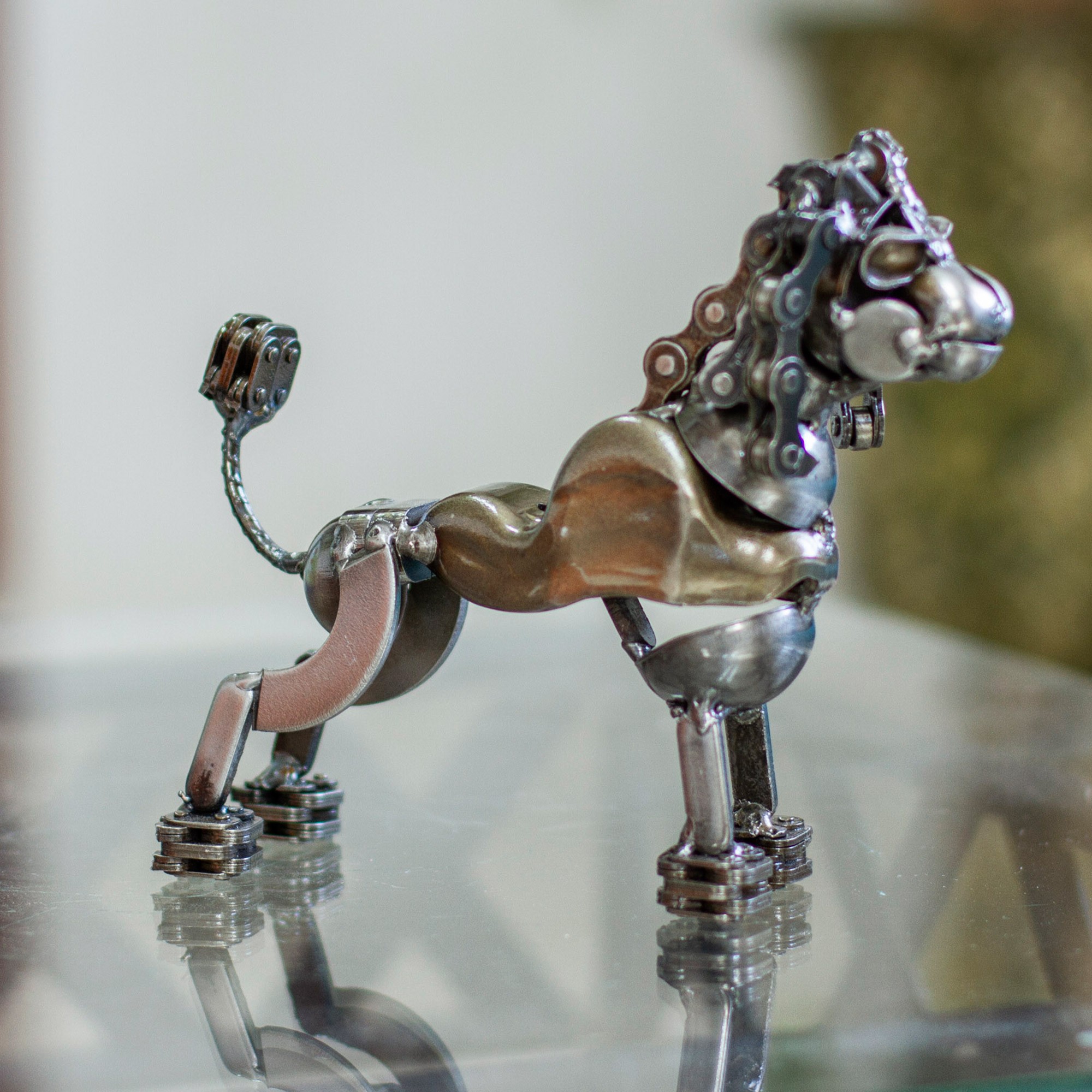 Eco Friendly Recycled Metal Poodle Sculpture Rustic Poodle NOVICA