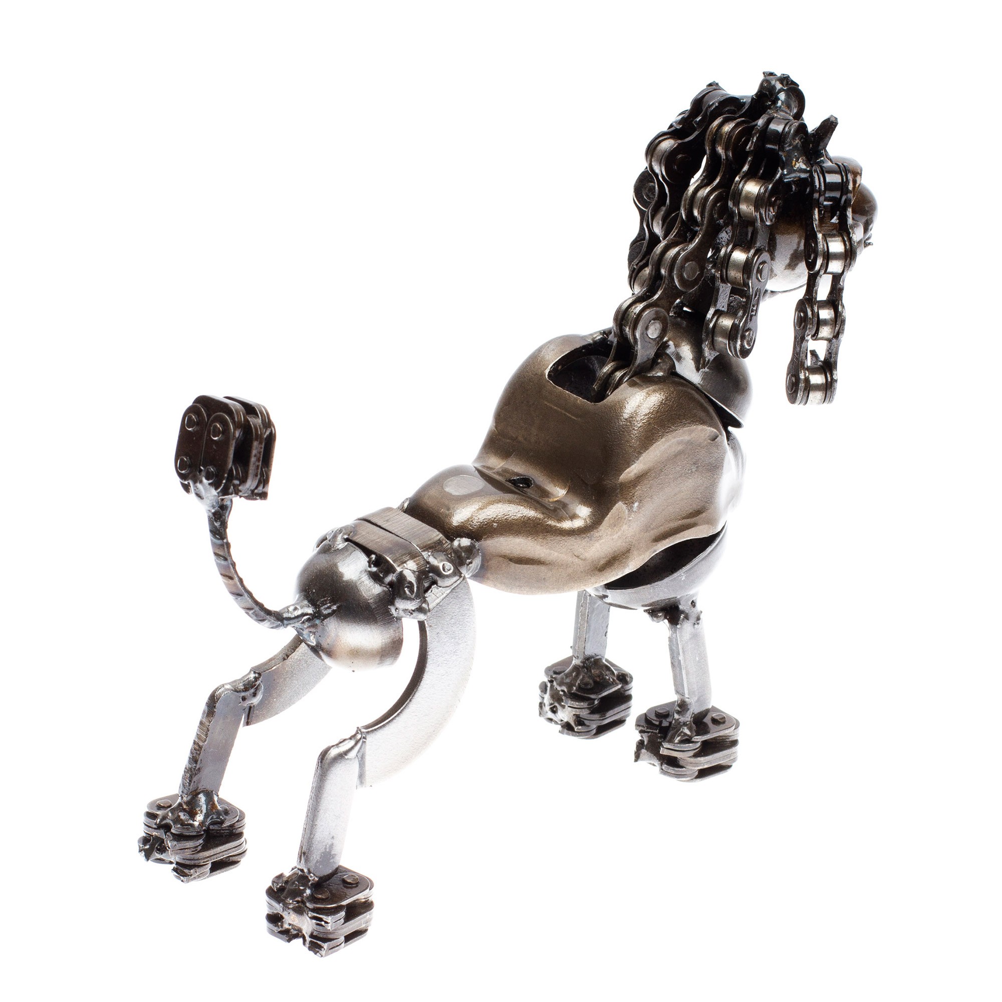 UNICEF Market Eco Friendly Recycled Metal Poodle Sculpture Rustic