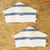 Gesichtsmasken aus Baumwolle, (Paar) - 2 handgewebte Gesichtsmasken aus elfenbeinfarbener und blauer Baumwolle mit elastischem Band