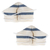 Cotton face masks, 'Quiet Serenity' (pair) - 2 Handwoven Ivory and Blue Cotton Elastic Band Face Masks (image 2d) thumbail