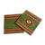 Zapotec wool cushion covers, 'Traditional Diamonds in Green' (pair) - Avocado Green Star Motif Wool Cushion Covers (Pair) thumbail