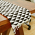 Wool table runner, 'Mountains of Teotitlán' (39 inch) - Black and Ecru Triangle Motif Table Runner (39 Inch) (image 2) thumbail