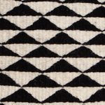 Wool table runner, 'Mountains of Teotitlán' (39 inch) - Black and Ecru Triangle Motif Table Runner (39 Inch)