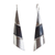 Silver drop earrings, 'Modern Pyramid' - Matte Fine Silver Signed Modern Drop Earrings (image 2a) thumbail