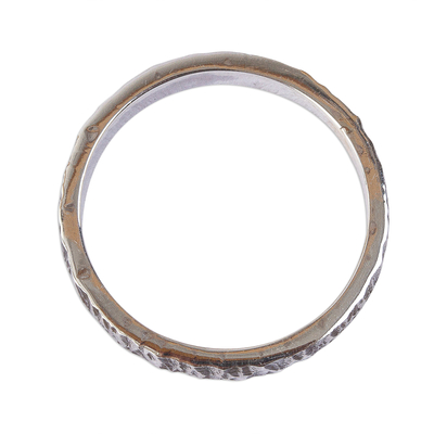 Unisex-Bandring aus Silber - Strukturierter Unisex-Bandring aus 950er Silber