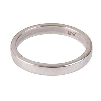 Unisex silver band ring, 'Polished' - Polished 950 Silver Unisex Band Ring