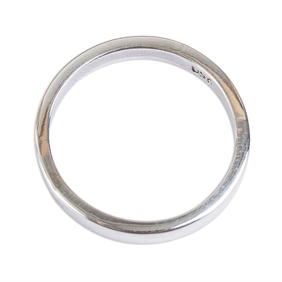 Unisex silver band ring, 'Polished' - Polished 950 Silver Unisex Band Ring