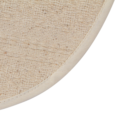 Cotton tortilla warmer, 'Handloomed Textures' - Handwoven Unbleached Ivory Cotton Tortilla Warmer