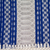 Cotton table runner, 'Zapotec Sapphire' - Handwoven Sapphire Blue & Ivory Cotton Zapotec Table Runner