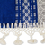 Cotton table runner, 'Zapotec Sapphire' - Handwoven Sapphire Blue & Ivory Cotton Zapotec Table Runner