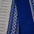 Camino de mesa de algodón - Camino de mesa de algodón azul y marfil tejido a mano con correa trasera