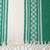 Cotton table runner, 'Oaxaca Milpa' - Oaxaca Handwoven Green & Ivory Cotton Table Runner