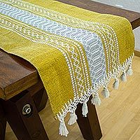 Handwoven Mustard Cotton Zapotec Table 