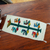 Wolltischläufer, „Vögel von Teotitlan in Ecru“. - Handgeflochtener kleiner Tisch aus Ecru-Wolle RUnner mit Vögeln