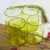 Vasos para jugo de vidrio soplado, (juego de 4) - 4 vasos de jugo de vidrio reciclado de lima dorada soplados a mano de 8 oz