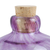 Flasche aus geblasenem Glas - Umweltfreundliche mundgeblasene lila Flasche aus recyceltem Glas mit Kork