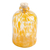 Blown glass bottle, 'Yellow Currents' - Eco Friendly Handblown Yellow Recycled Glass Bottle w/ Cork