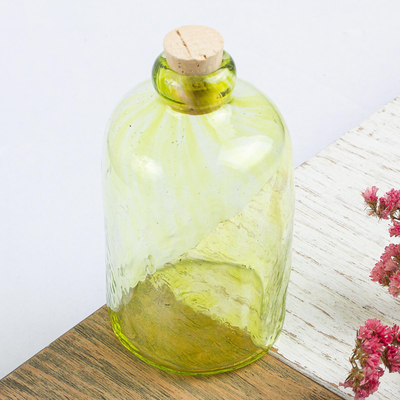 Blown glass bottle, Lemon Lime Currents