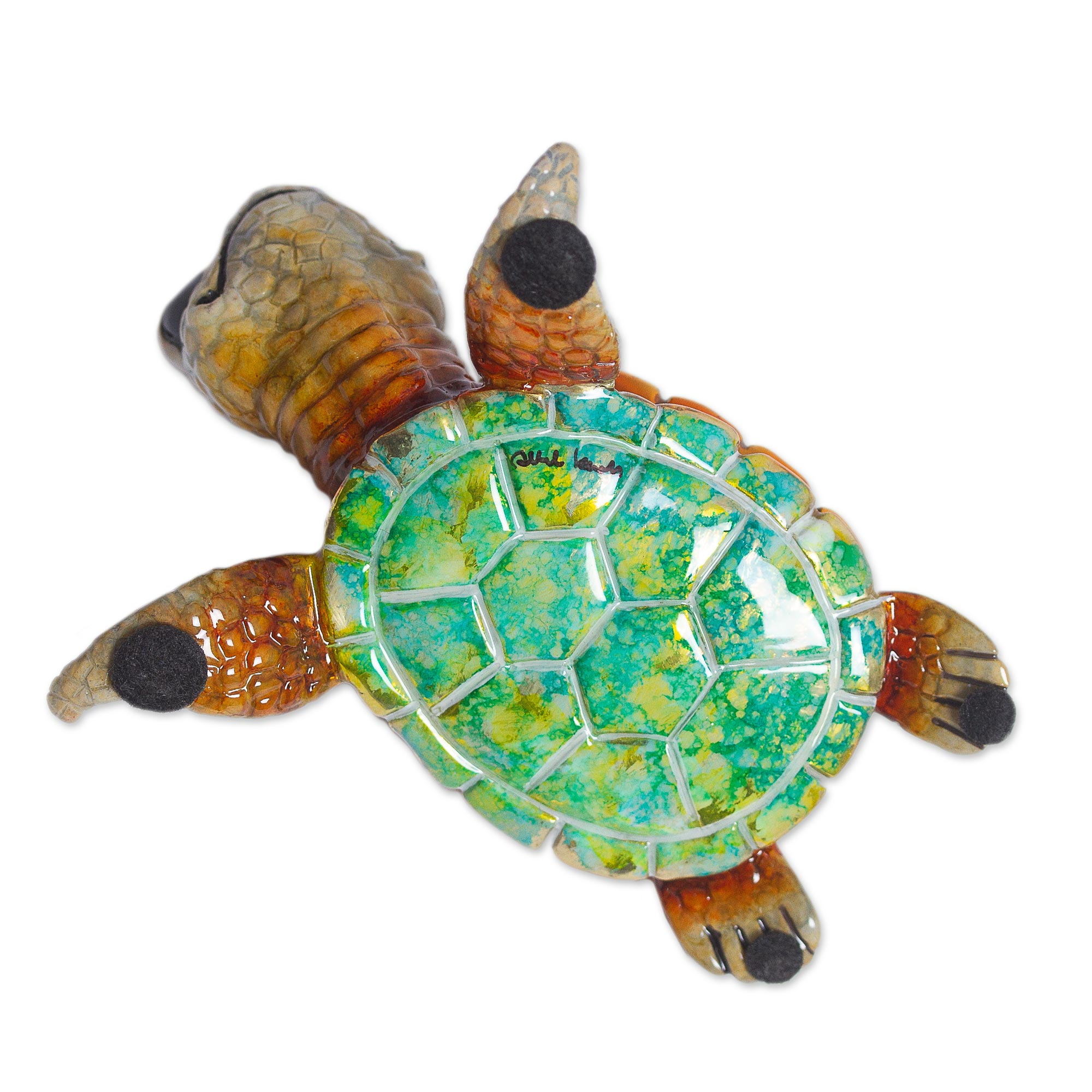 Small Green Turtle Bronze Figurine from Mexico - Little Green Turtle ...