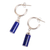Lapis lazuli half hoop earrings, 'Blue Nostalgia' - Lapis Lazuli and Sterling Silver Half Hoop Earrings