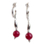 Agate half hook earrings, 'Scarlet Memories' - Modern Red Agate and Sterling Silver Half Hook Earrings (image 2a) thumbail