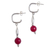 Agate half hook earrings, 'Scarlet Memories' - Modern Red Agate and Sterling Silver Half Hook Earrings (image 2b) thumbail