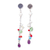 Cultured pearl and amethyst dangle earrings, 'Joyous Song' - Cultured Pearl and Amethyst Beaded Sterling Silver Earrings