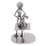 Recycled auto parts sculpture, 'Rustic Veterinarian' - Unique Recycled Auto Parts Veterinarian Sculpture